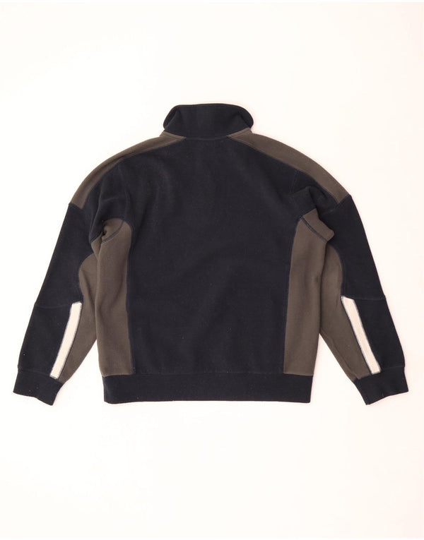 Diadora Hombre Jersey De Polar Con Cremallera En El Cuello Medio Azul Marino Poliéster Colorblock