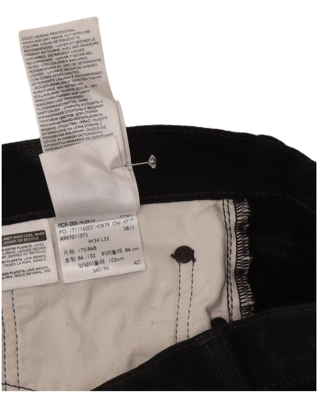 Levi's Vaqueros rectos 514 para hombre W34 L32 Algodón negro