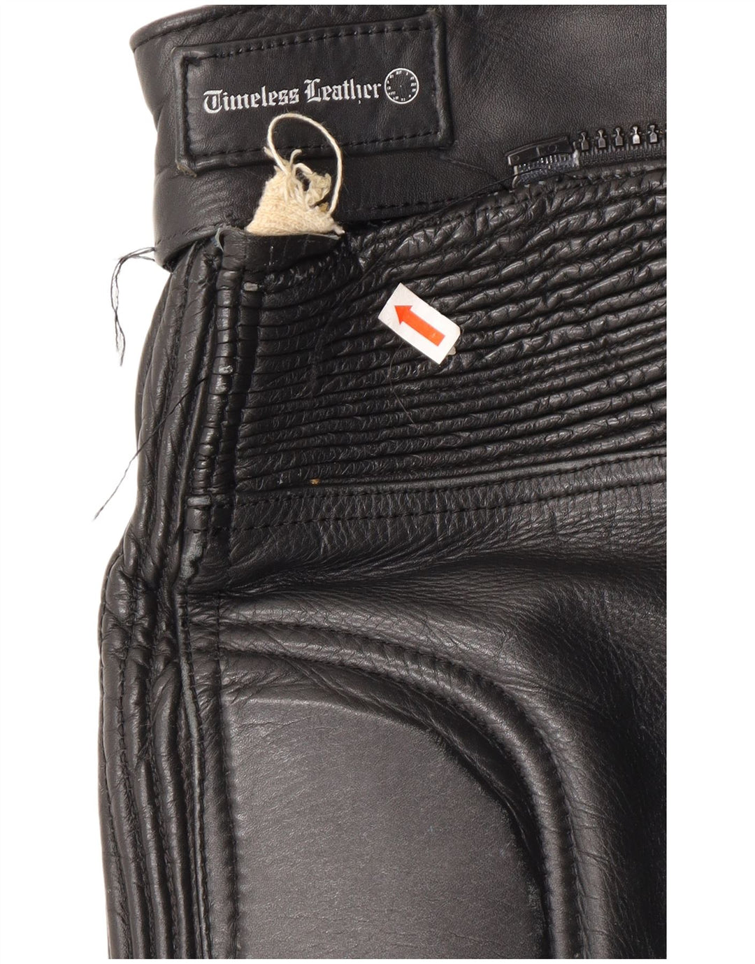 VINTAGE Pantalones de cuero biker para hombre W32 L23 Negro