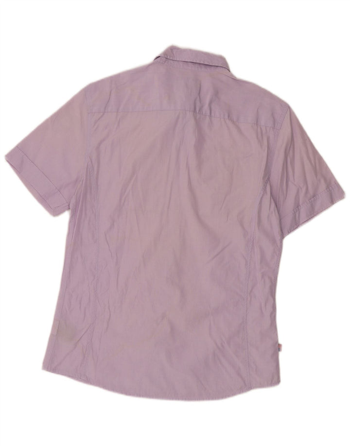 Blauer Camisa Militar De Manga Corta Para Hombre Algodón Lila Grande
