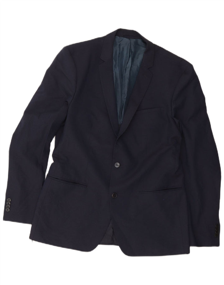 Zara Chaqueta Blazer De 2 Botones Para Hombre EU 54 XL Poliéster Azul Marino