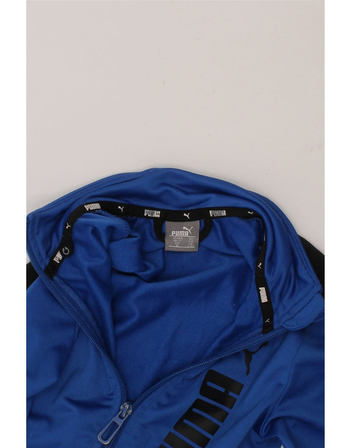 PUMA Boys Graphic Tracksuit Top Jacket 5-6 Years Blue Colourblock Vintage Puma and Second-Hand Puma from Messina Hembry 