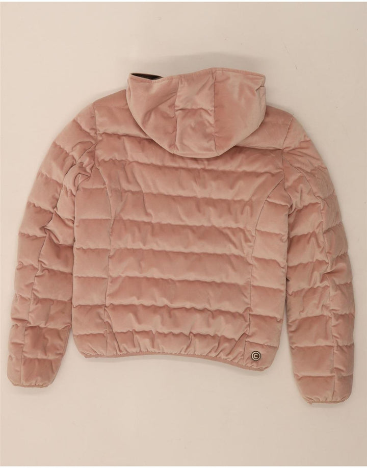 Colmar Mujer Chaqueta Acolchada De Terciopelo Con Capucha IT 44 Medium Pink