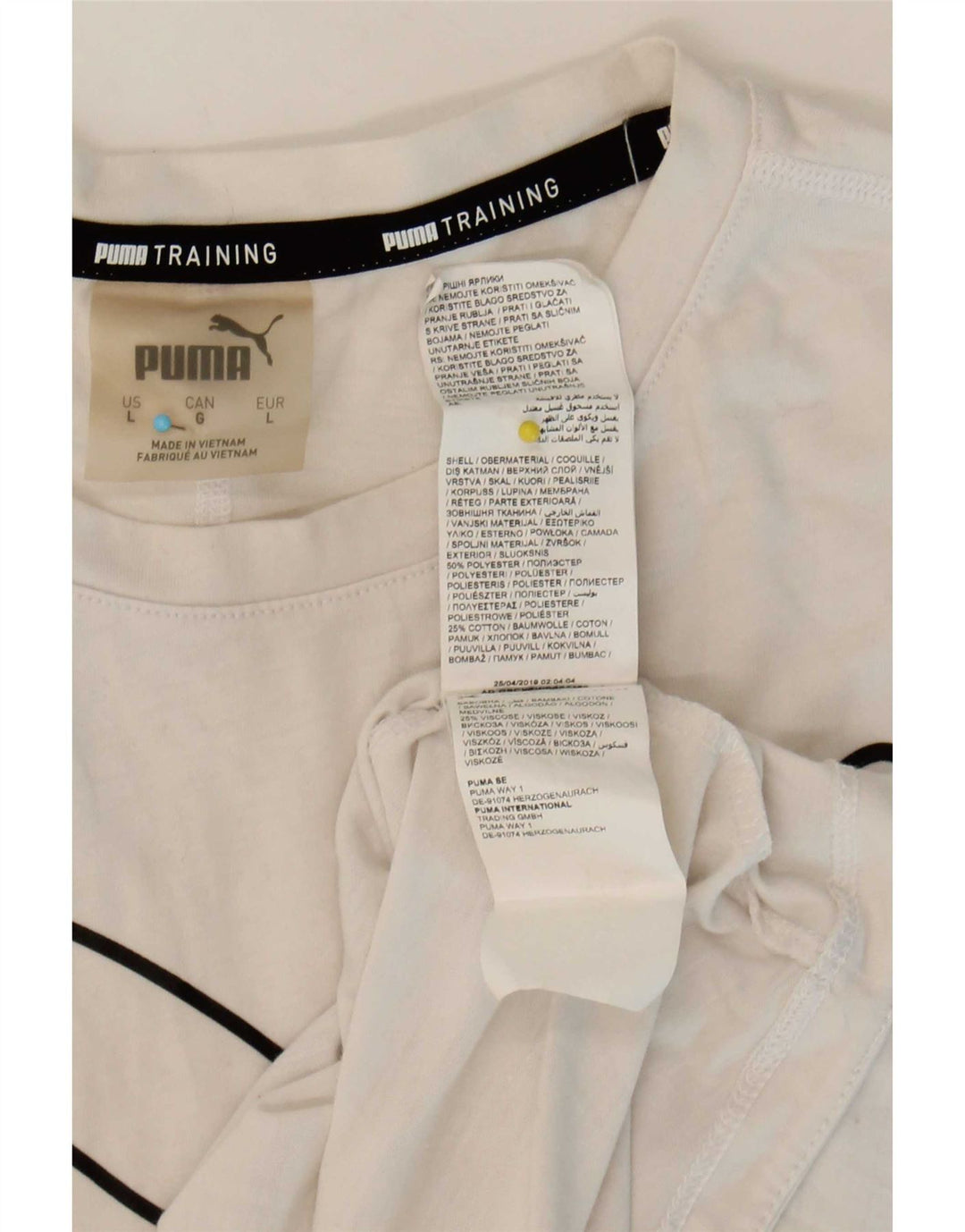 Puma - Camiseta gráfica para mujer, talla 40, talla grande, poliéster blanco