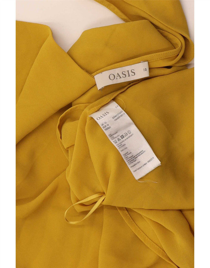 Oasis Mujer Cami Top UK 10 Pequeño Poliéster Amarillo