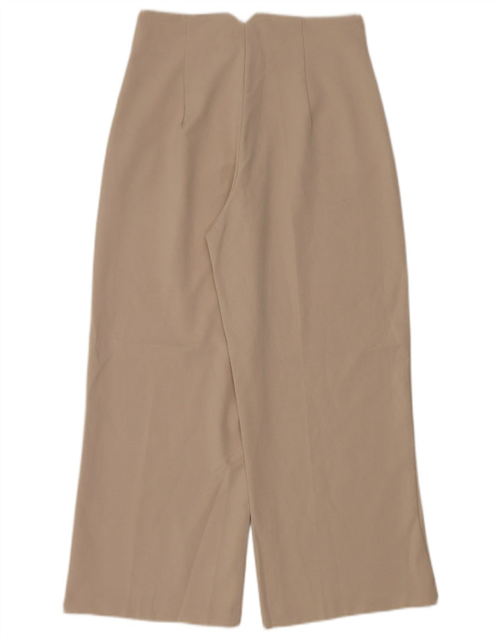 Zara Mujer Pantalones Cortos De Pierna Ancha Mediano W28 L26 Poliéster Beige