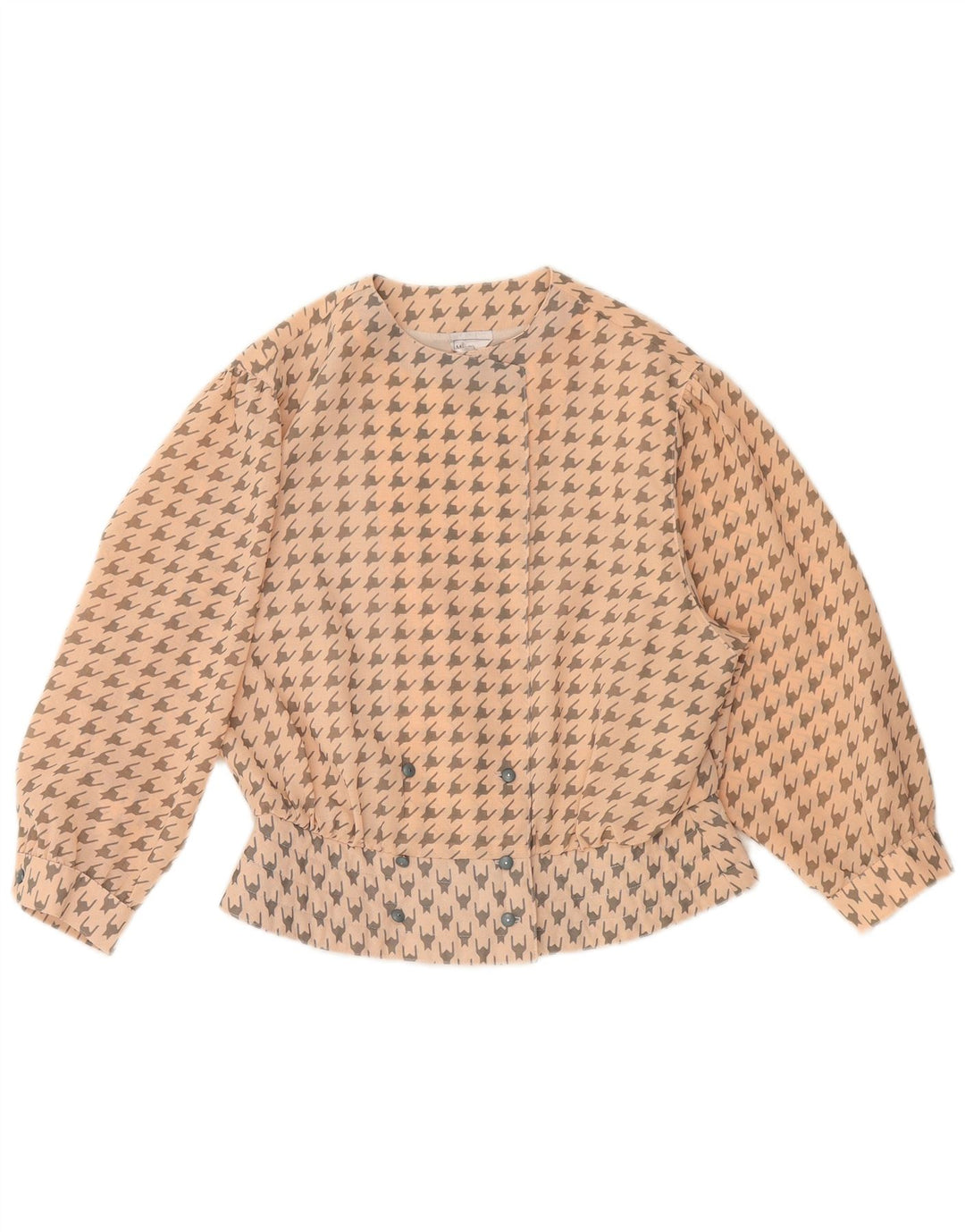 MARKWALD Blusa corta de manga 3/4 para mujer EU 40 Pata de gallo rosa medio