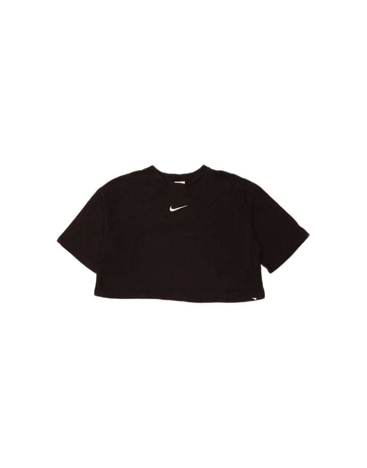 NIKE Womens Crop T-Shirt Top UK 14 Medium Black Cotton Vintage Nike and Second-Hand Nike from Messina Hembry 
