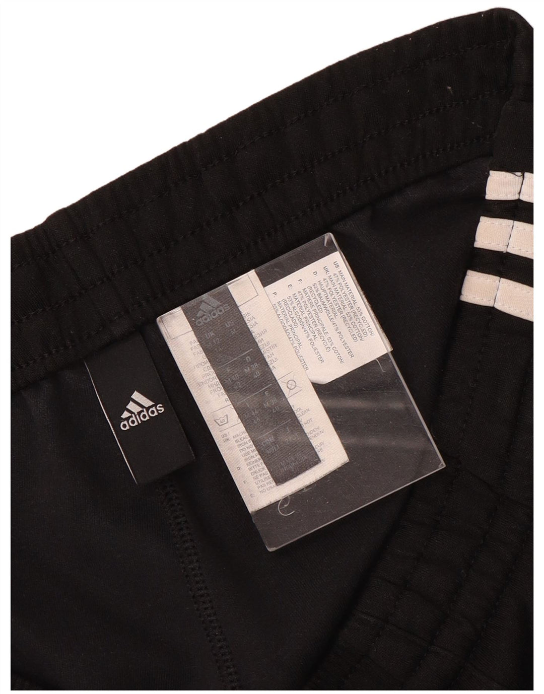 Adidas Pantalones de chándal cortos para mujer UK 12/14 Mediano Negro Poliéster