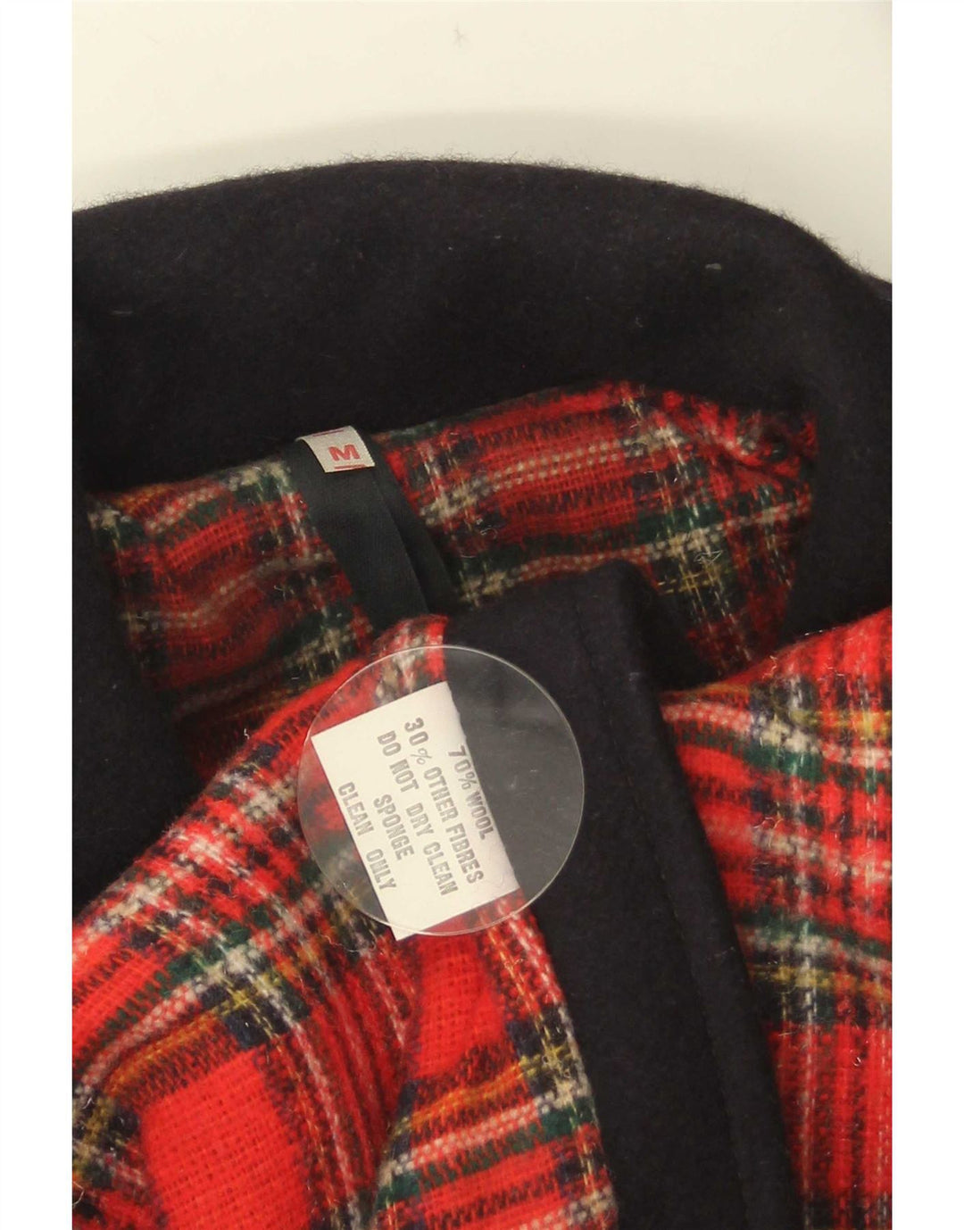 Vintage hombres bomber chaqueta Reino Unido 38 medio azul marino colorblock lana