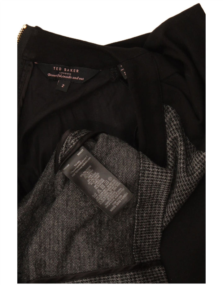 Ted Baker Vestido ajustado para mujer Talla 2 Pequeño Poliéster con bloques de color negro