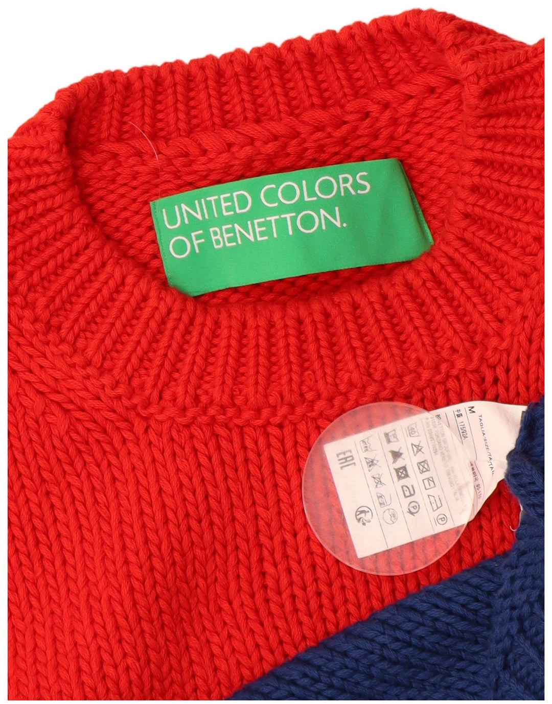 BENETTON Suéter tipo jersey con cuello redondo para mujer UK 40 Mediano Multicolor