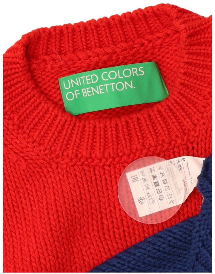 BENETTON Suéter tipo jersey con cuello redondo para mujer UK 40 Mediano Multicolor