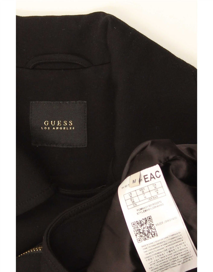 Guess Chaqueta tipo blazer corta con cremallera completa para mujer UK 8 Small Viscosa negra