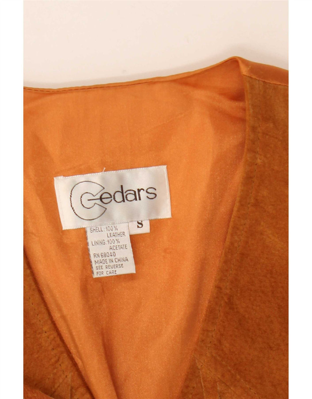 Cedars Chaleco de ante occidental para mujer Reino Unido 10 Pequeño cuero beige