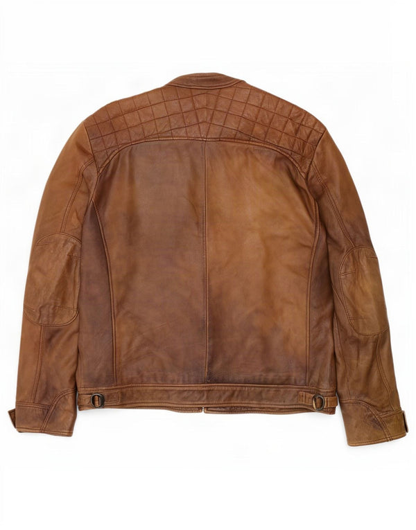 Ashwood Chaqueta de cuero para hombre UK 48 4XL Marrón