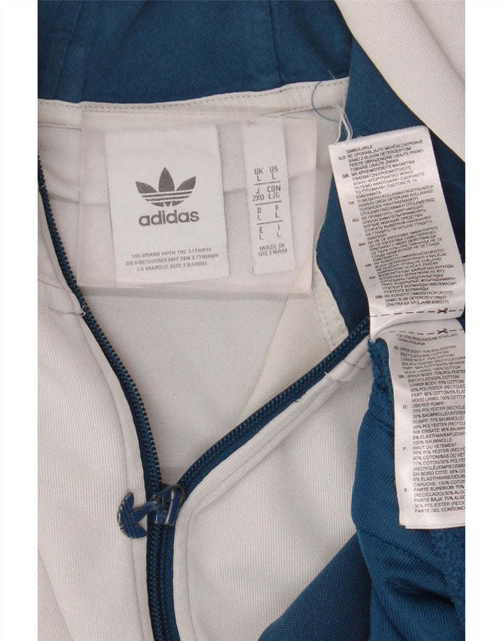 Adidas - Sudadera con capucha y cremallera para hombre, poliéster, color azul, grande