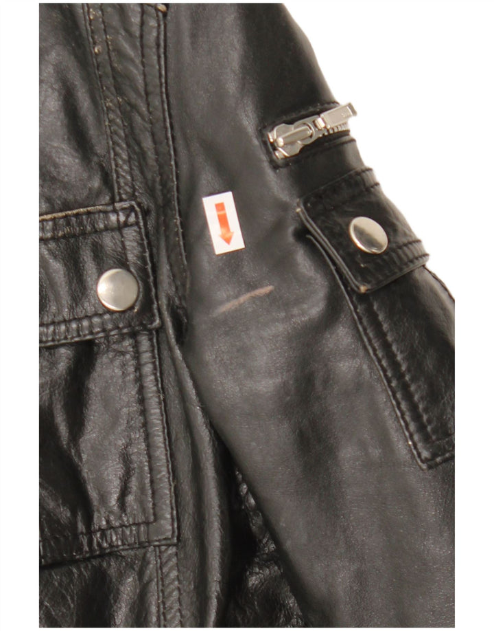 Gipsy Abrigo de cuero para mujer Reino Unido 42 Medio Negro