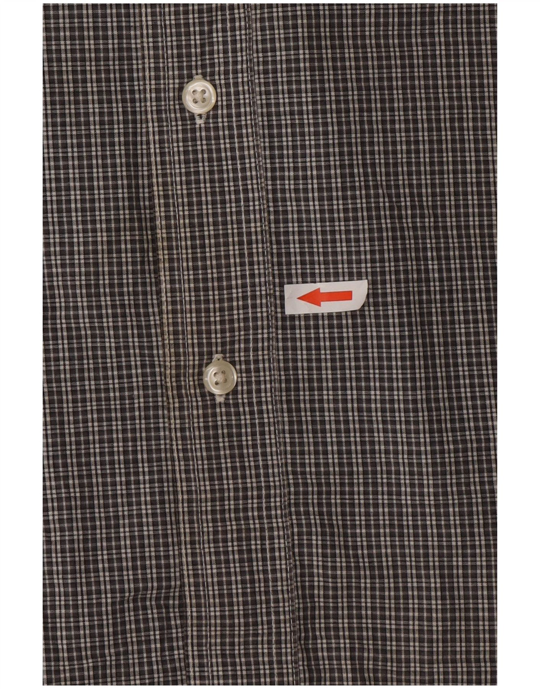 Chaps Camisa de manga corta para hombre de fácil cuidado, algodón a cuadros gris grande