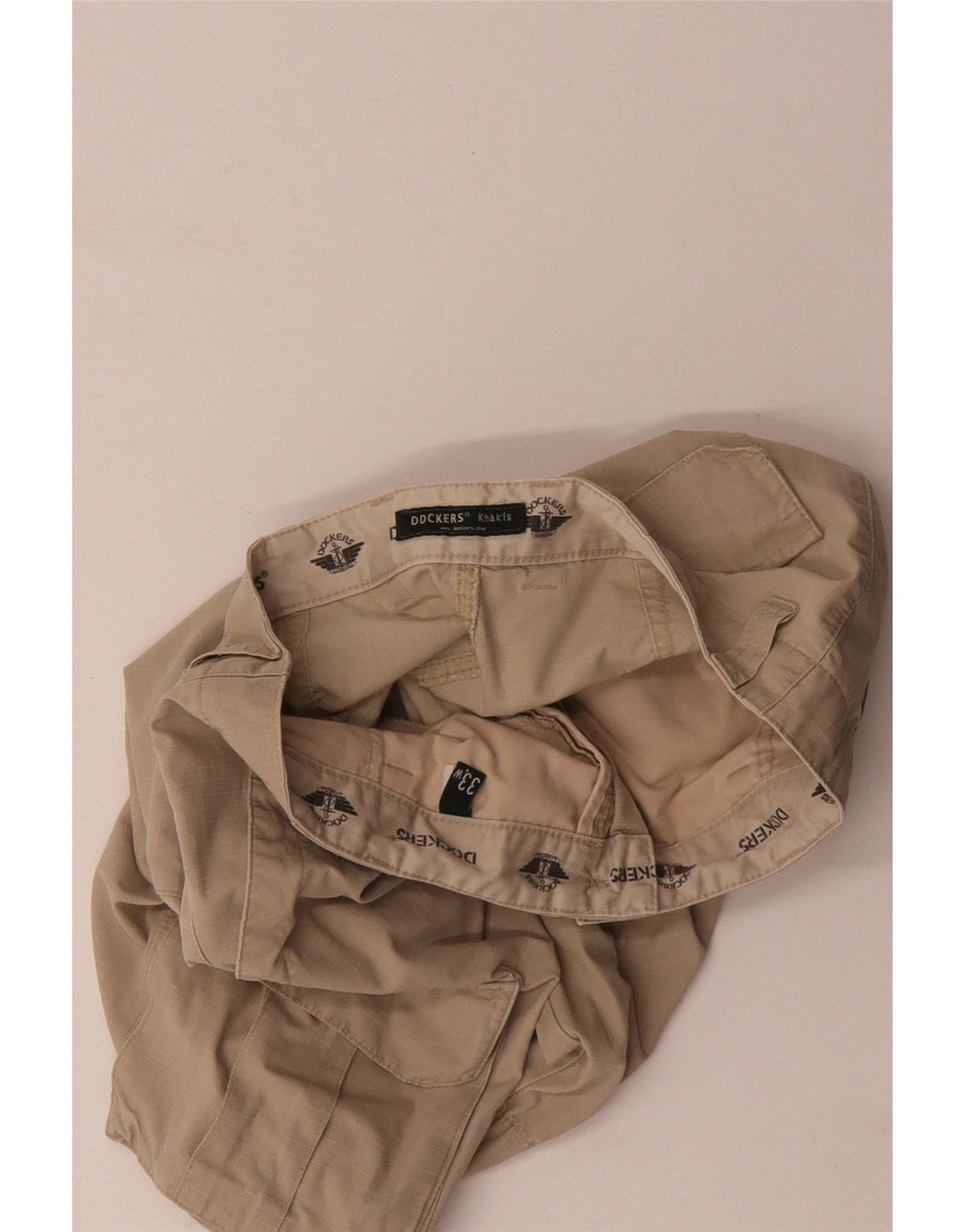 DOCKERS Pantalones cortos cargo caquis para mujer W33 Beige medio