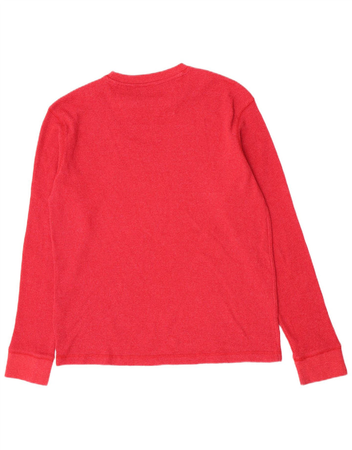 Chaps Camiseta para hombre de manga larga de algodón rojo grande