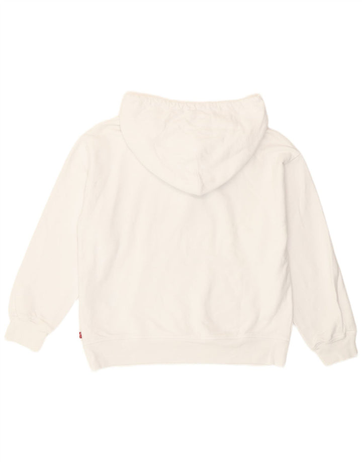 Levi's Jersey con capucha de gran tamaño con gráfico para mujer Reino Unido 14 Algodón blanco mediano