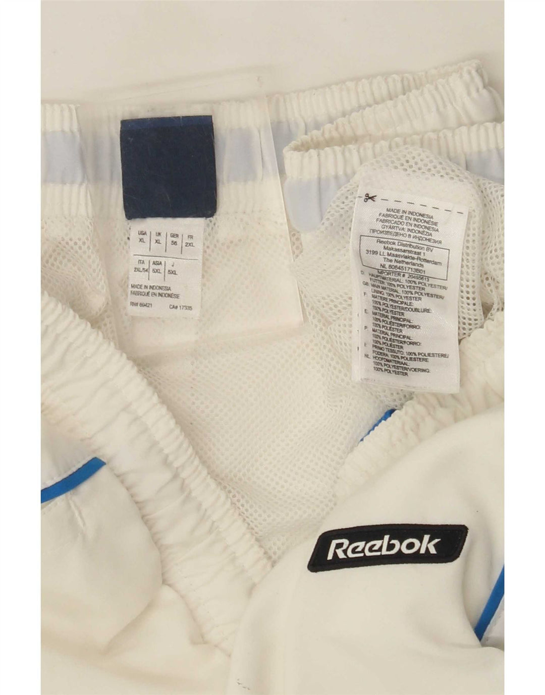 Reebok Pantalón Corto Deportivo Hombre XL Blanco Poliéster