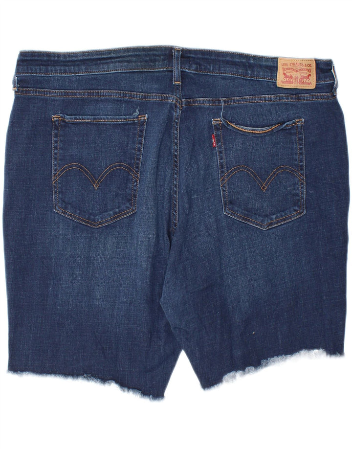 LEVI'S Womens Plus Size Classic Fit Denim Shorts US 24 2XL W46 Blue Cotton Vintage Levi's and Second-Hand Levi's from Messina Hembry 