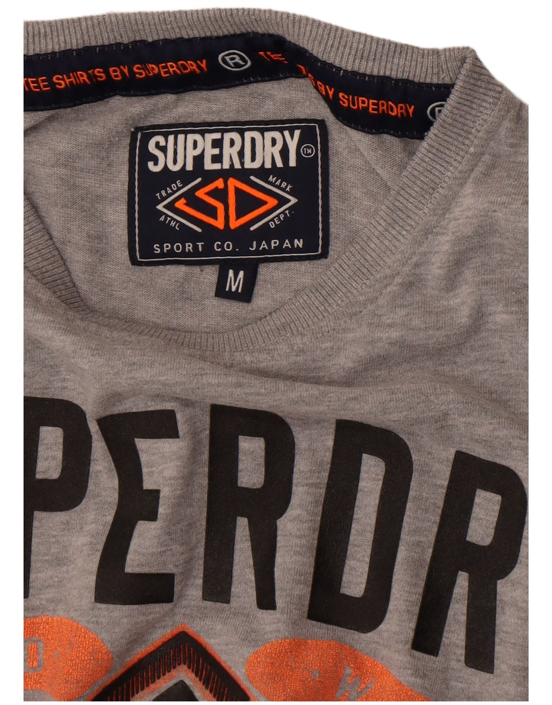 Superdry Hombre Camiseta Gráfica Top Gris Medio