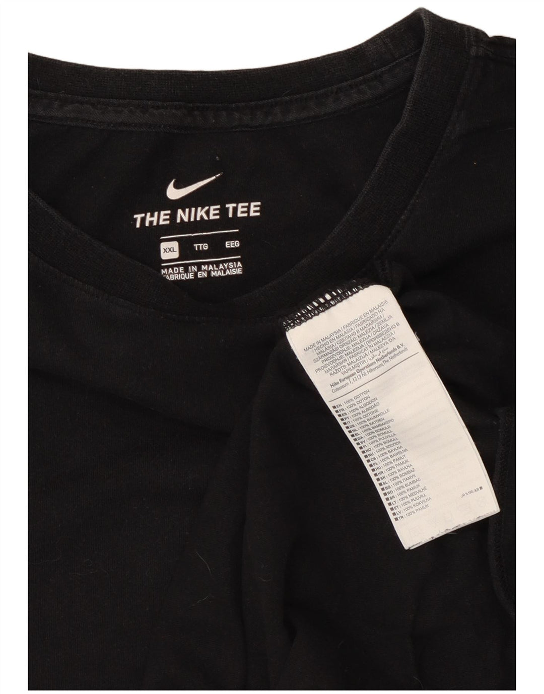 Camiseta Nike Hombre Top 2XL Algodón Negro