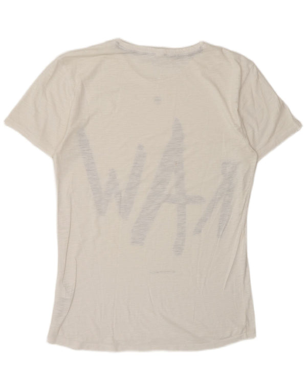 G-Star Hombre Camiseta Gráfica Top Mediano De Algodón Moteado Blanco