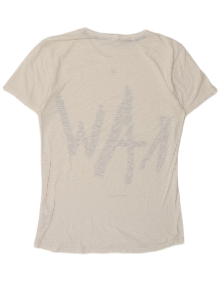 G-Star Hombre Camiseta Gráfica Top Mediano De Algodón Moteado Blanco
