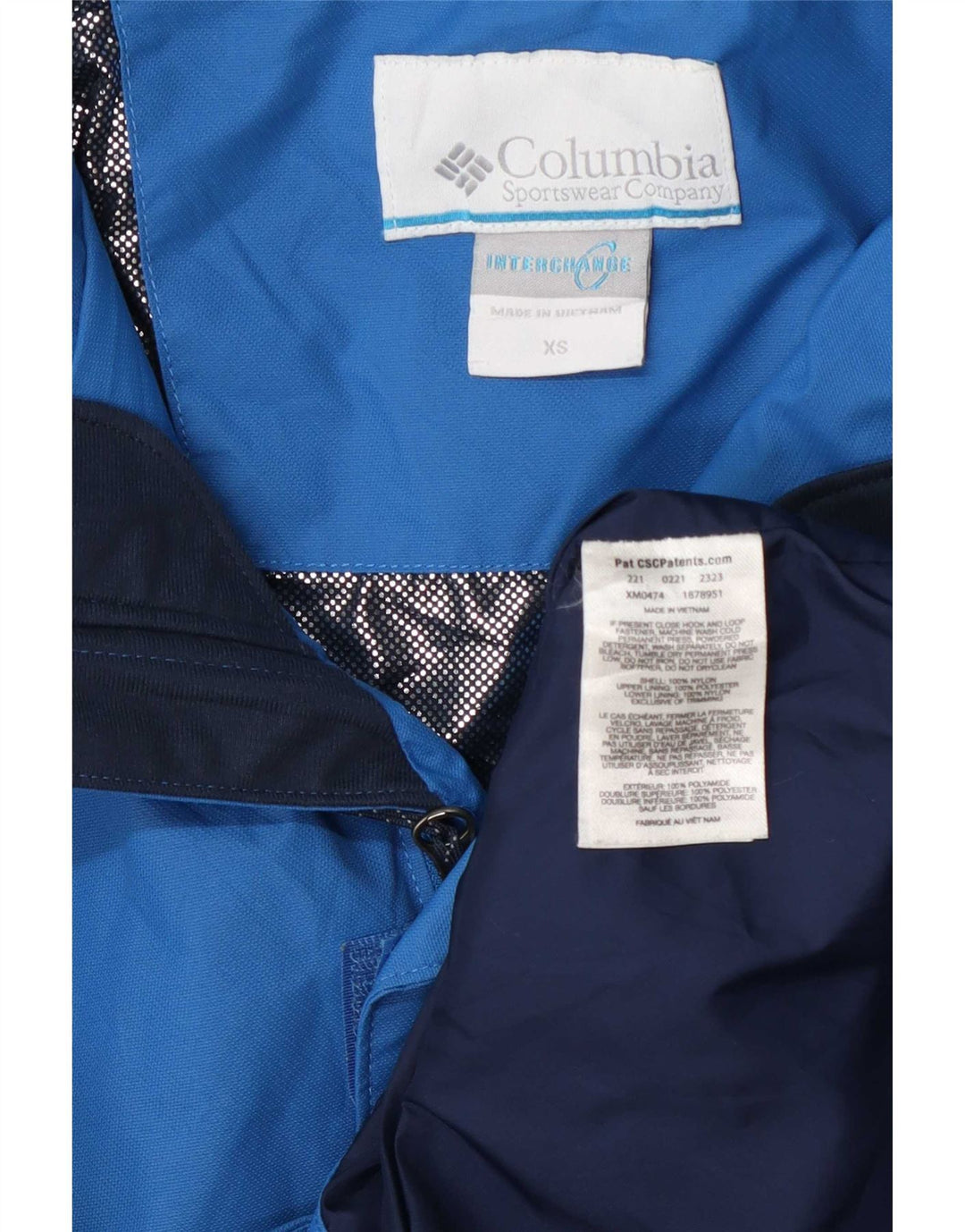 Columbia Chaqueta impermeable Interchange para hombre UK 34 XS Azul Colorblock Poliamida