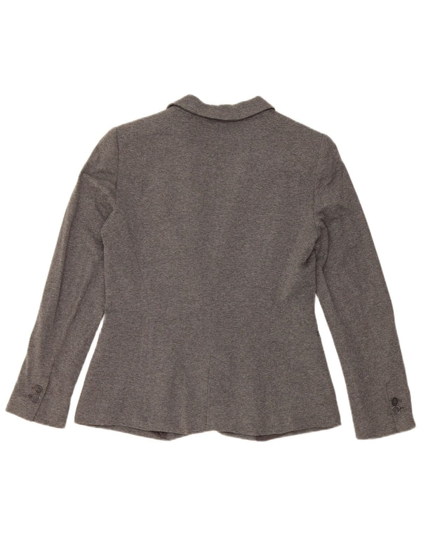 Zara Chaqueta Blazer De 1 Botón para Mujer UK 42 Viscosa Gris Medio