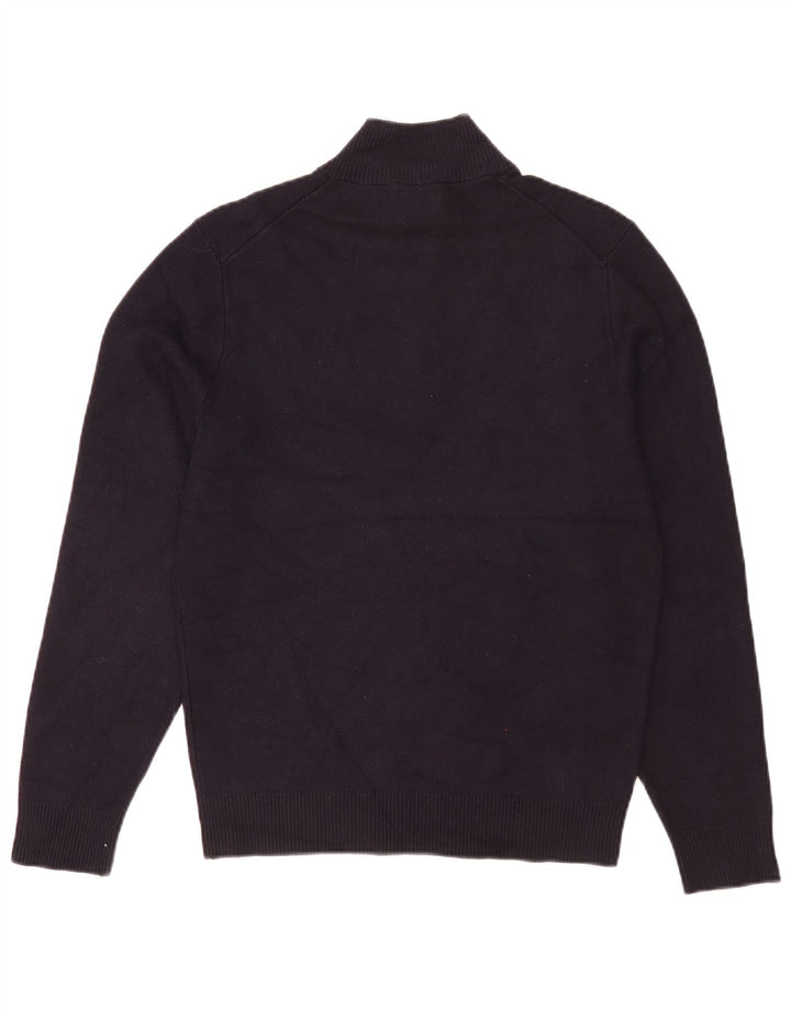 Massimo Dutti Hombre Jersey Con Cremallera Y Cuello Medio Azul Marino