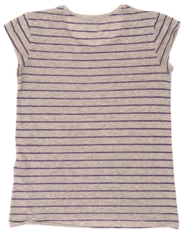 Superdry Camiseta para mujer Top UK 44 Poliéster a rayas gris medio