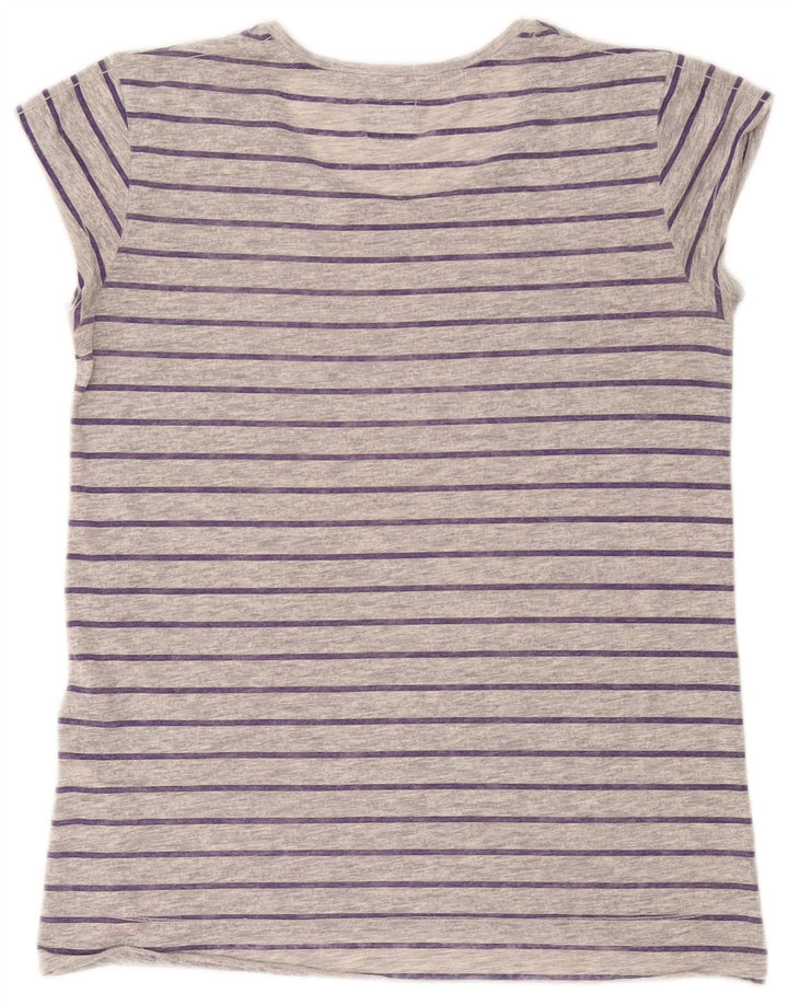 Superdry Camiseta para mujer Top UK 44 Poliéster a rayas gris medio