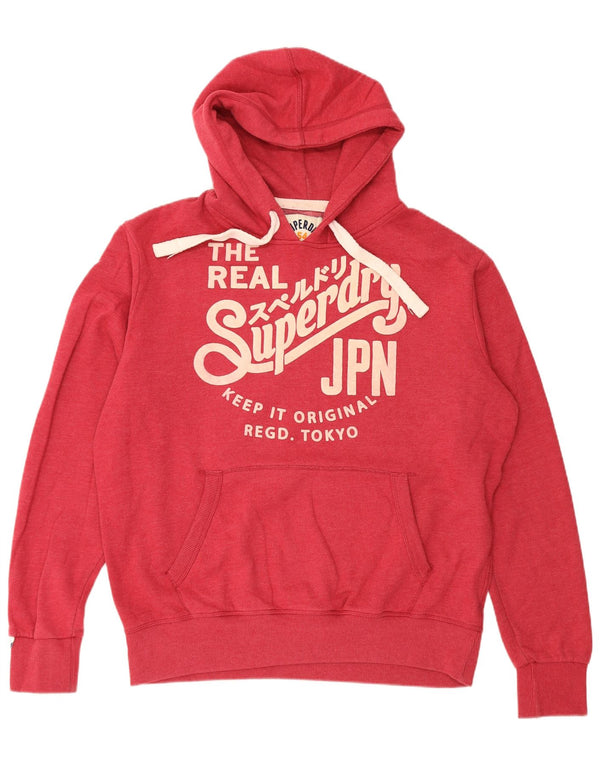 Superdry Jersey con capucha gráfica para hombre 2XL Algodón rojo