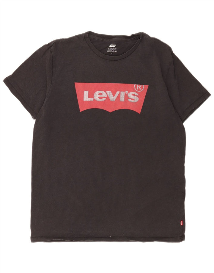 Levi's Camiseta gráfica para hombre Top Medium Black Cotton