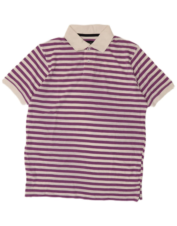 James Pringle Polo para hombre de algodón a rayas moradas grandes
