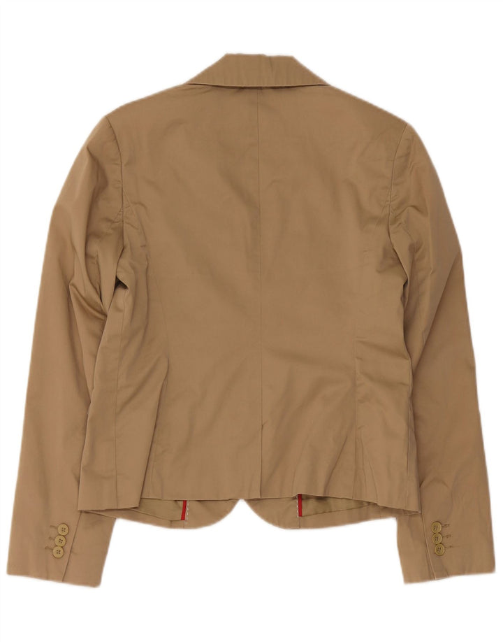 Tommy Hilfiger Chaqueta Blazer de 2 Botones para Mujer US 8 Medio Beige Algodón