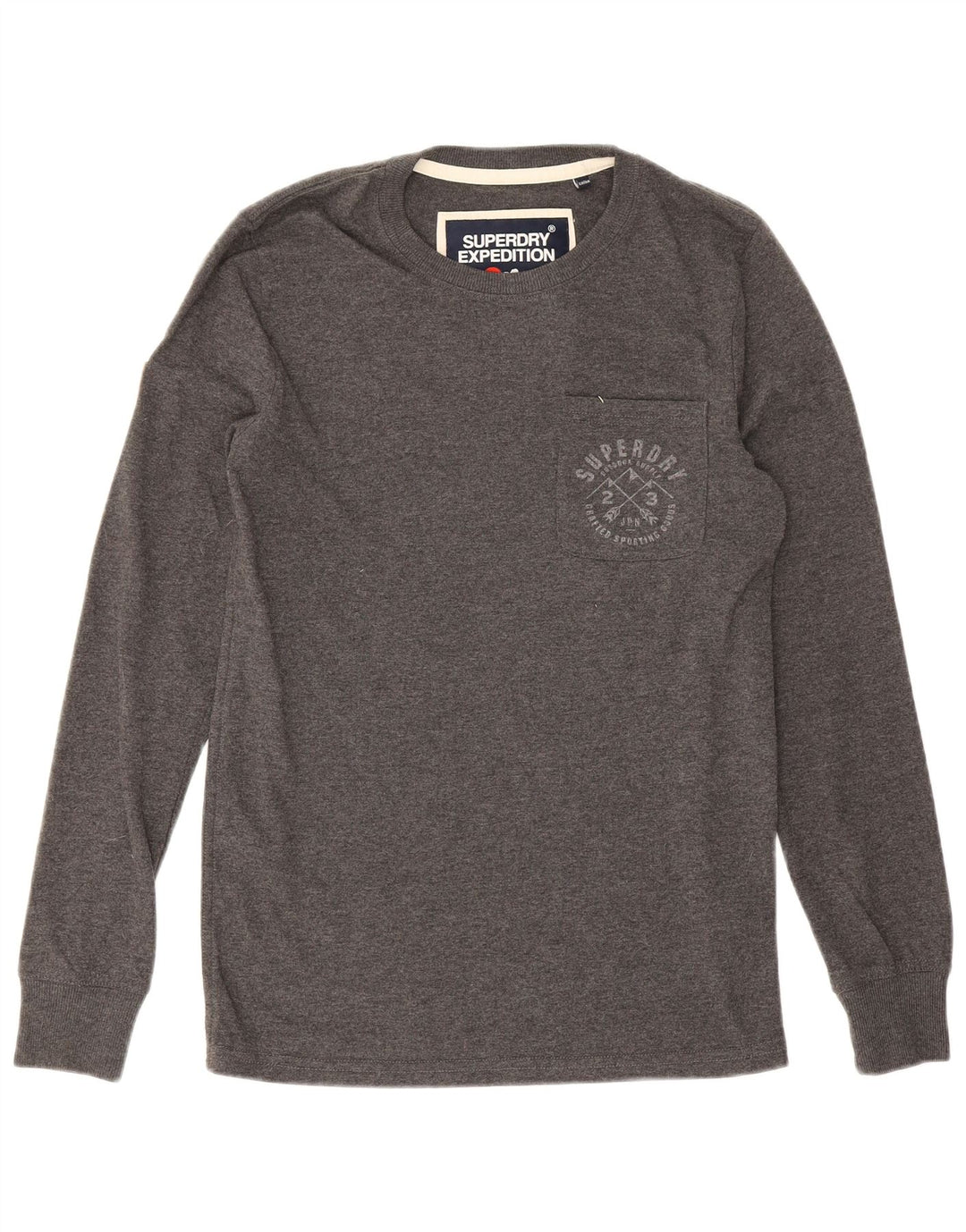 Superdry Hombre Top Manga Larga Pequeño Algodón Gris