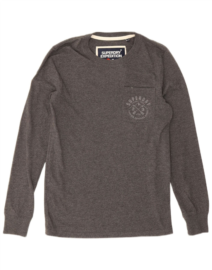 Superdry Hombre Top Manga Larga Pequeño Algodón Gris
