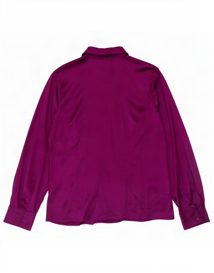 Marina Rinaldi Blusa Camisa Mujer Talla 21 Seda Mediana Granate