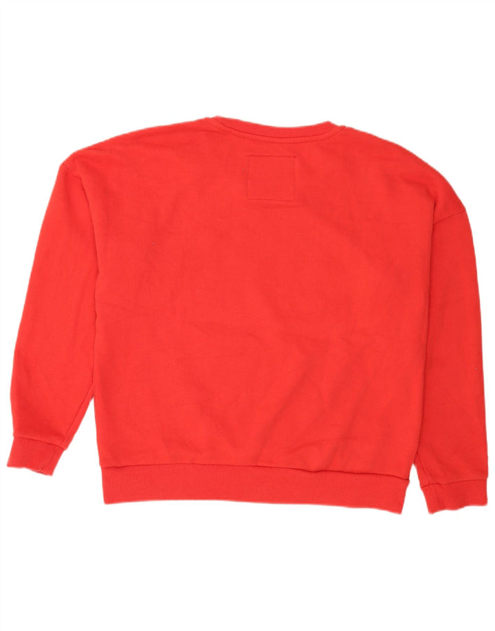 Superdry Sudadera extragrande con estampado gráfico para mujer, talla 46, algodón rojo grande