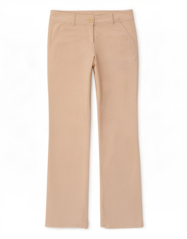 Pantalón Recto De Pana Benetton Mujer IT 40 Medium W30 L31 Beige