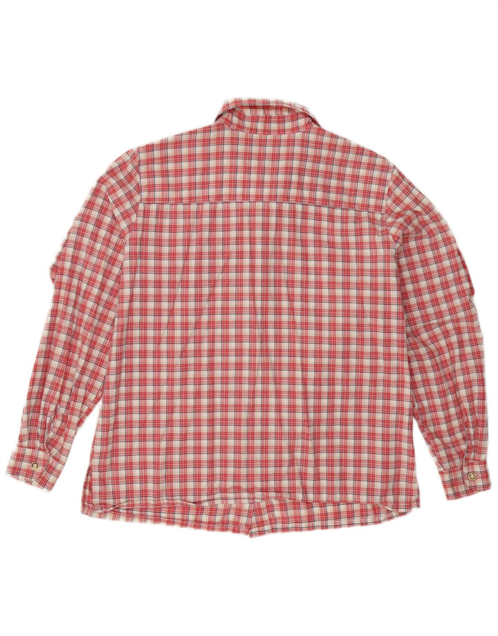 Vintage camisa de mujer Reino Unido 16 algodón de cuadros rojos grandes