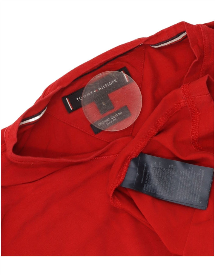 Tommy Hilfiger Camiseta Slim Fit para Hombre Top Small Red Cotton