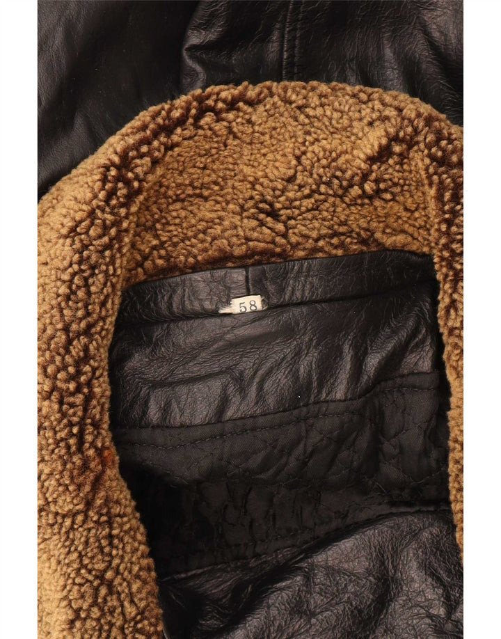 Suprema Chaqueta de cuero para hombre IT 58 4XL Negro