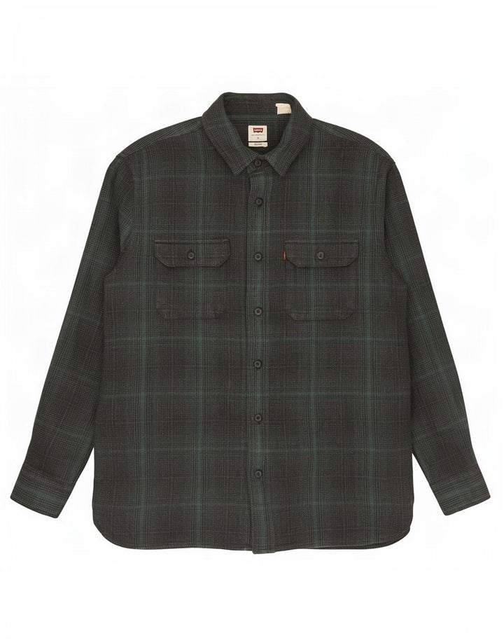Camisa Levi's Relaxed De Franela De Algodón A Cuadros Verdes Grandes